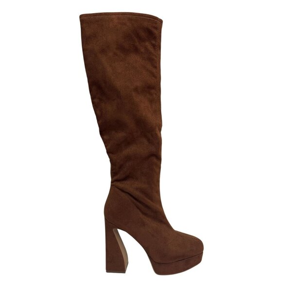 JESSICA SIMPSON/ JS-Daniyah / Zipper / Knee-High Platform / Boots - Brown / Suad - Picture 3 of 6